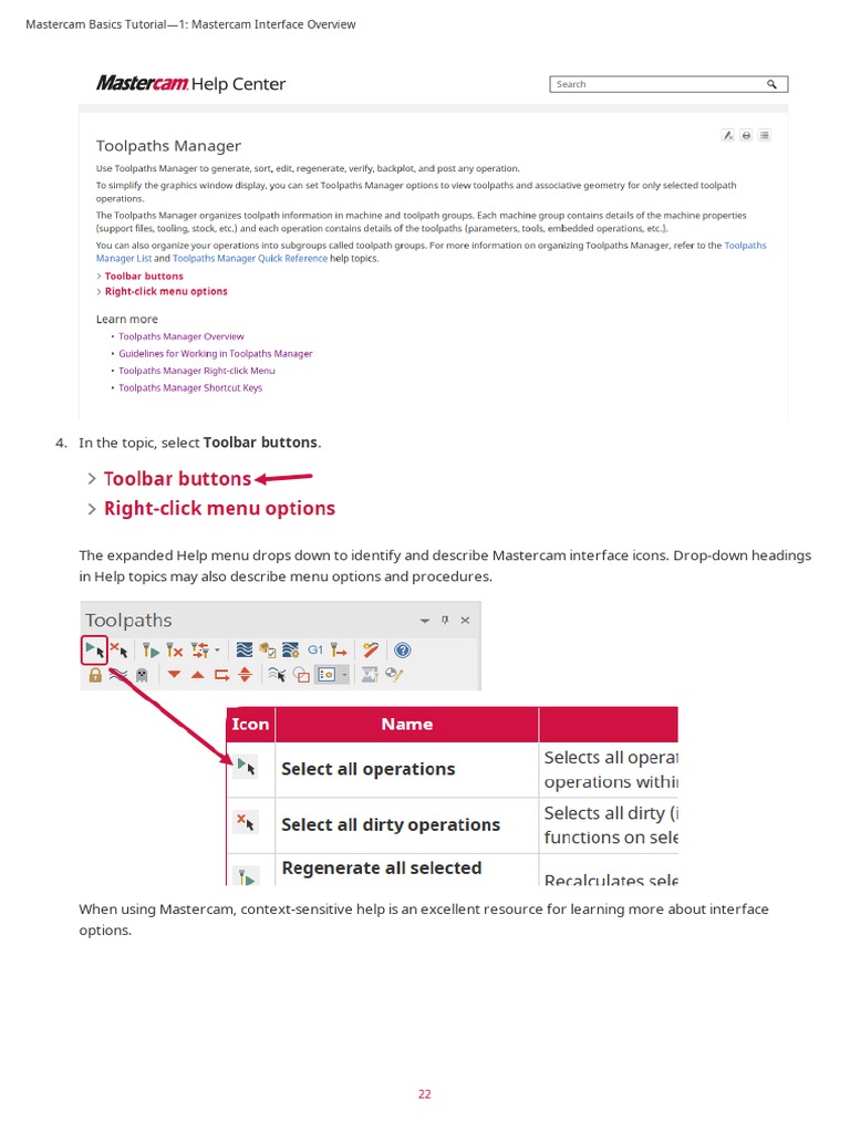 Mastercam 2022 Interface Tutorial | PDF | Graphical User Interfaces ...
