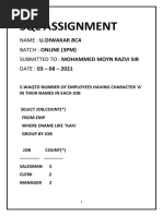 SQL ASSIGNMENT BY U.DIWAKAR 4