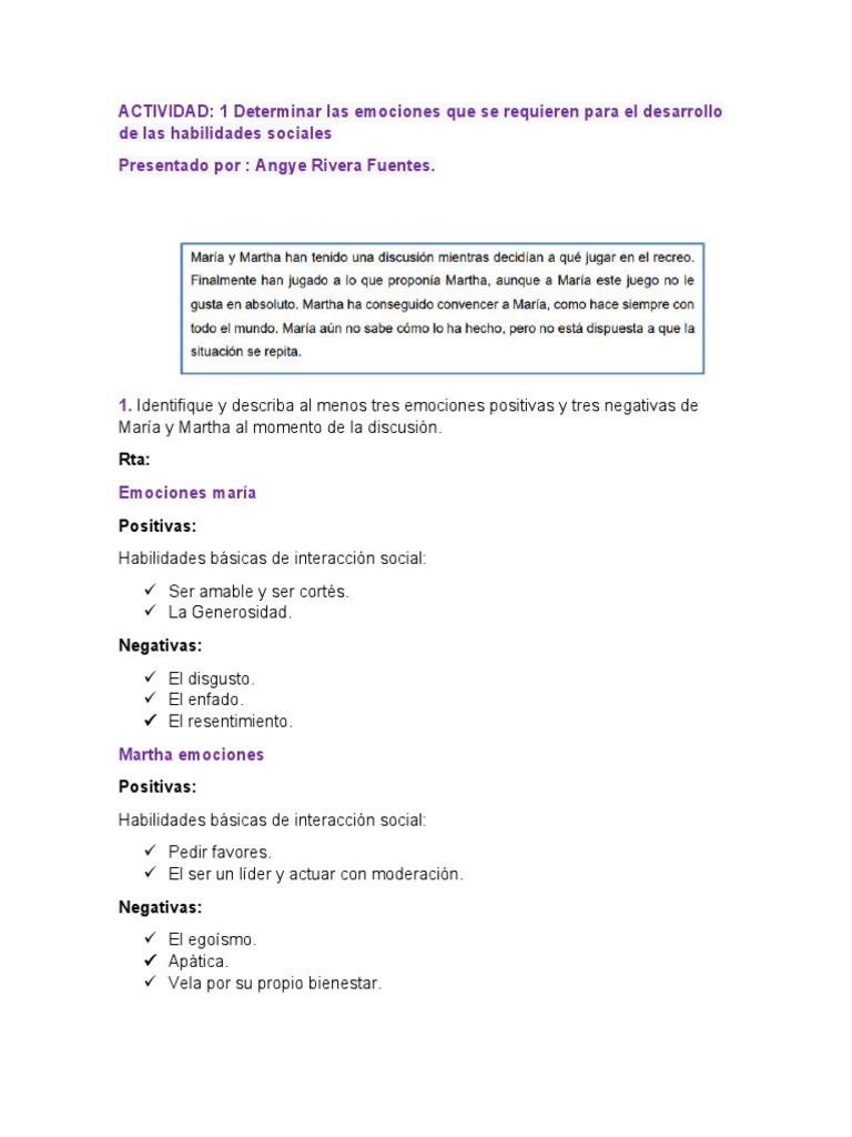 Emociones y habilidades sociales en conflictos | PDF | Las emociones ...
