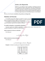 Estadísticos de posición y dispersión: Media, mediana y moda