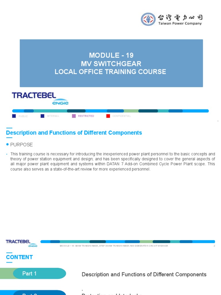 MV Switchgear Training Course Overview | PDF | Relay | Transformer