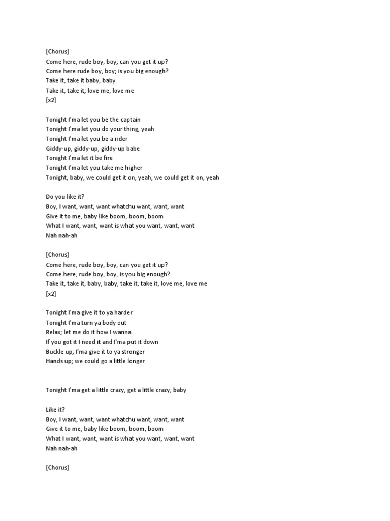 Rihanna Rude Boy Lyrics
