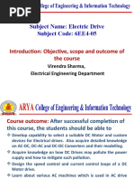 Subject Name: Electric Drive Subject Code: 6EE4-05: Introduction: Objective, Scope and Outcome of The Course