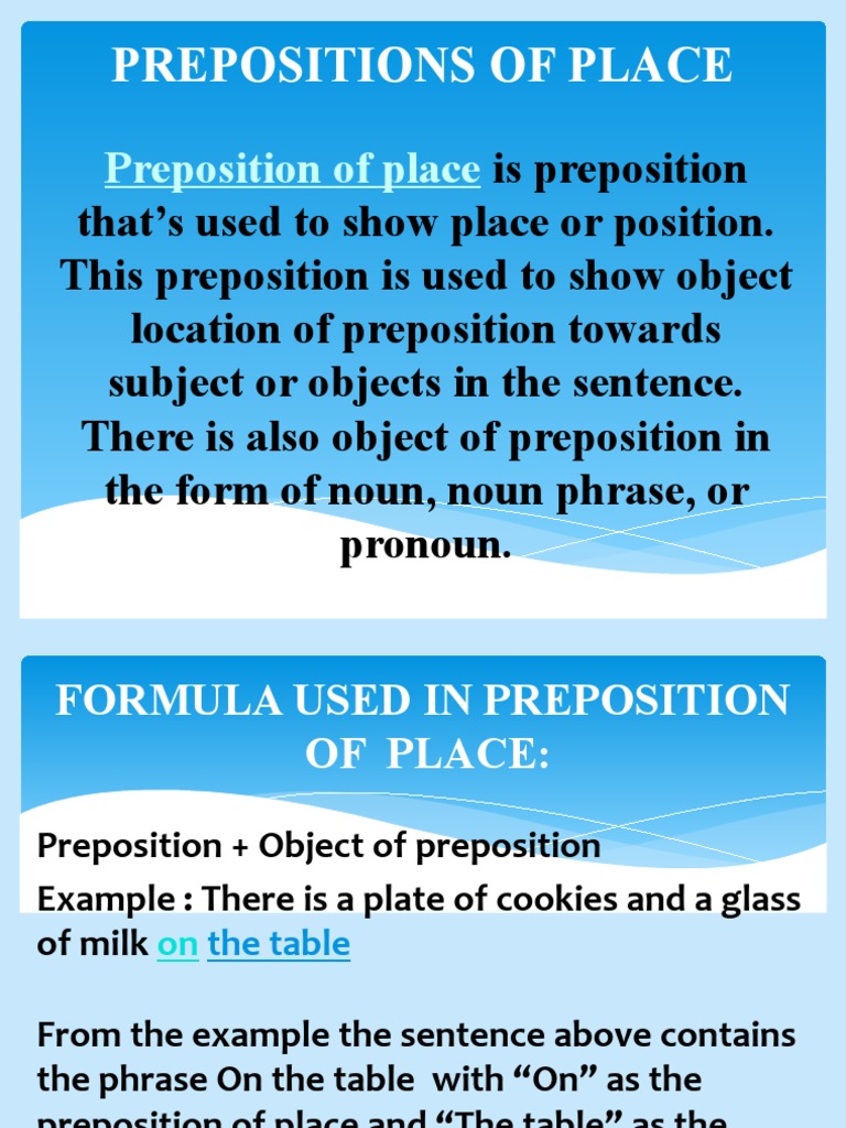 Prepositions On Place | PDF