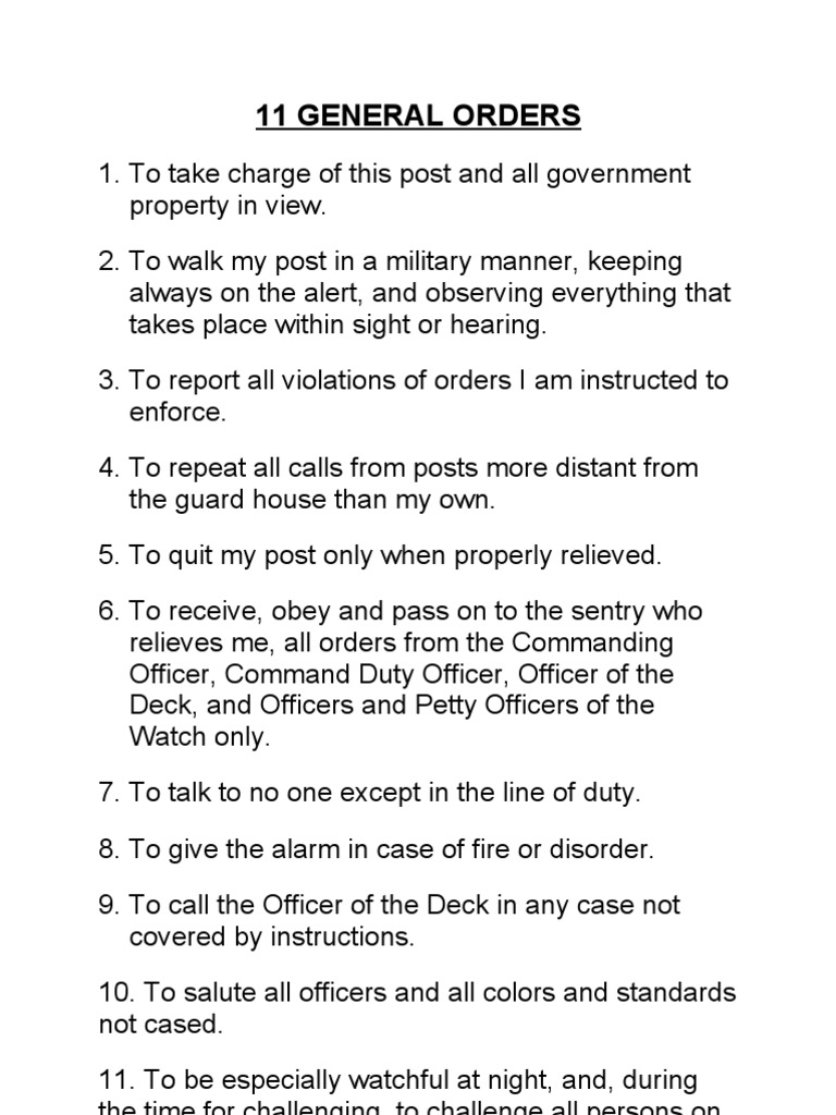 11 General Orders | PDF