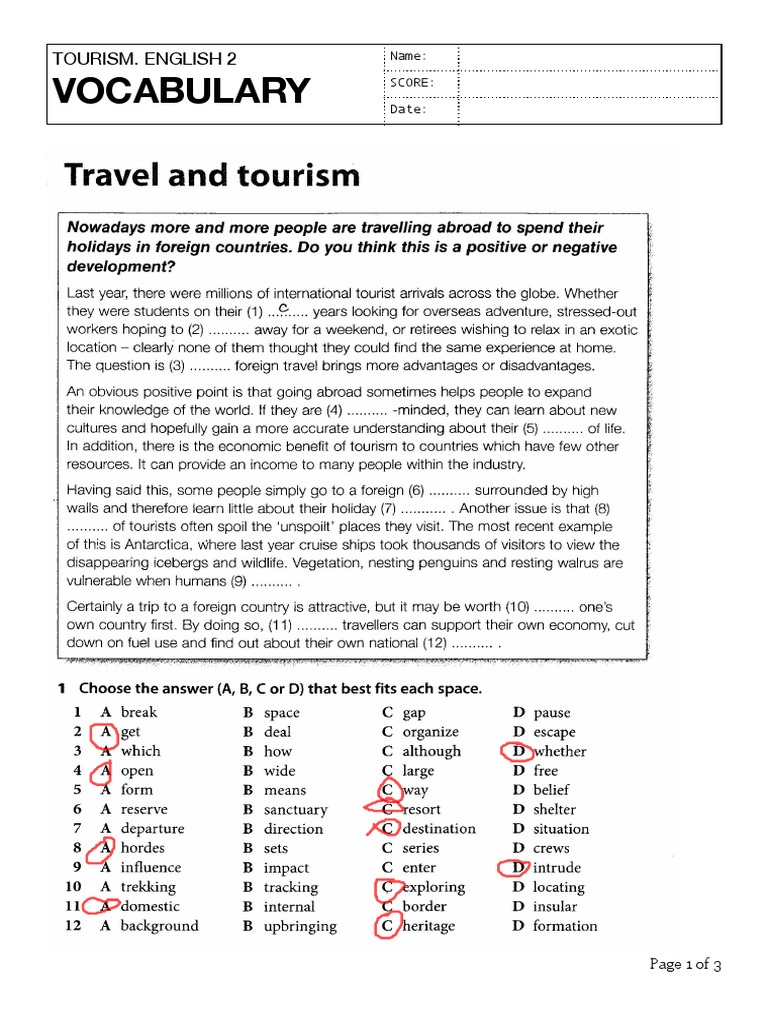 english vocabulary for travel and tourism pdf