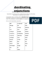 Subordinate Conjunctions