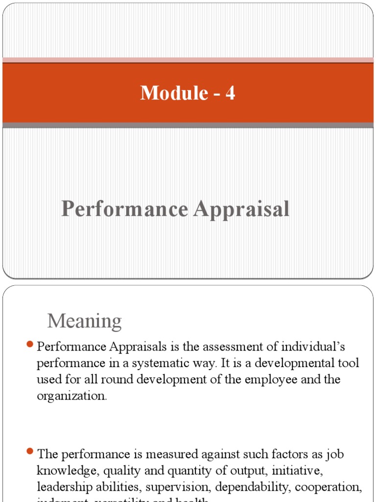 Performance Appraisal Methods Explained | PDF | Performance Appraisal ...