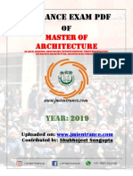 Entrance Exam PDF: Master of Architecture