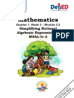 Mathematics: Simplifying Rational Algebraic Expressions - M8AL-Ic-2