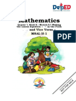 Mathematics: and Vice Versa - M8AL-If-1