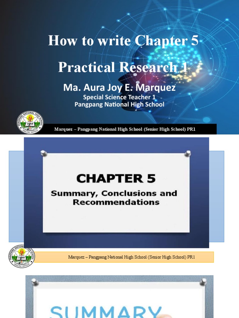 How To Write Chapter 5 Practical Research 1: Ma. Aura Joy E. Marquez | PDF