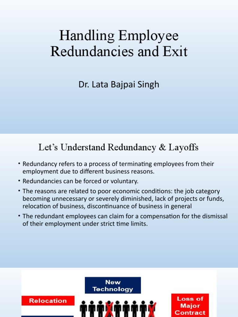 Handling Employee Redundancies Pdf Layoff Employment