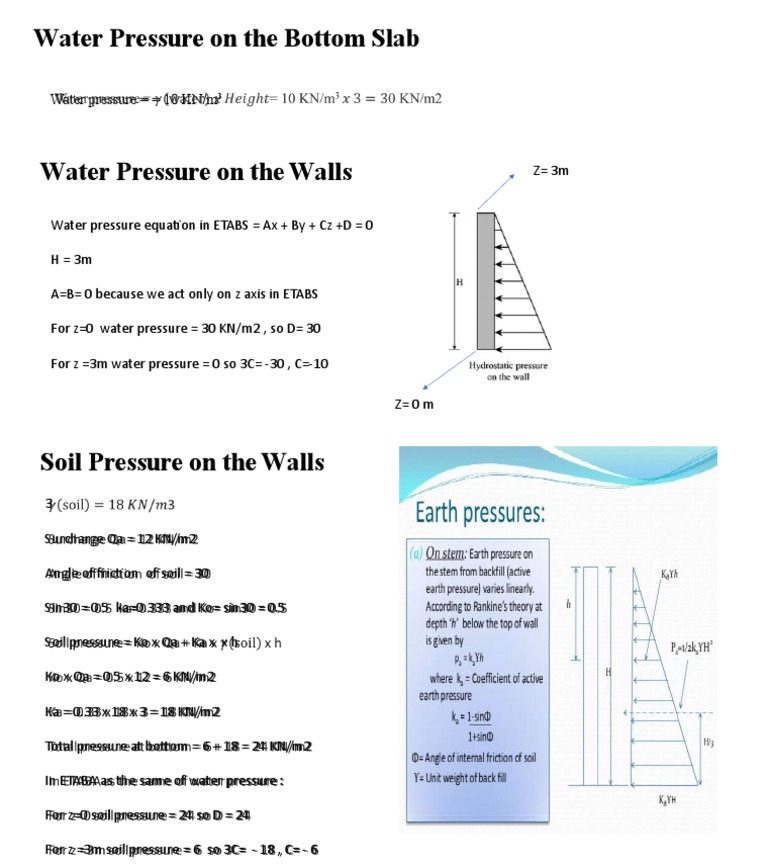 Swimming Pool Water Pressure Analysis | PDF