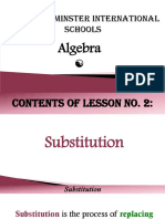 Algebra Lesson on Substitution