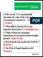 TOP 20 Imp Questions of Physics: Henry Cavendish Centrifugal Force
