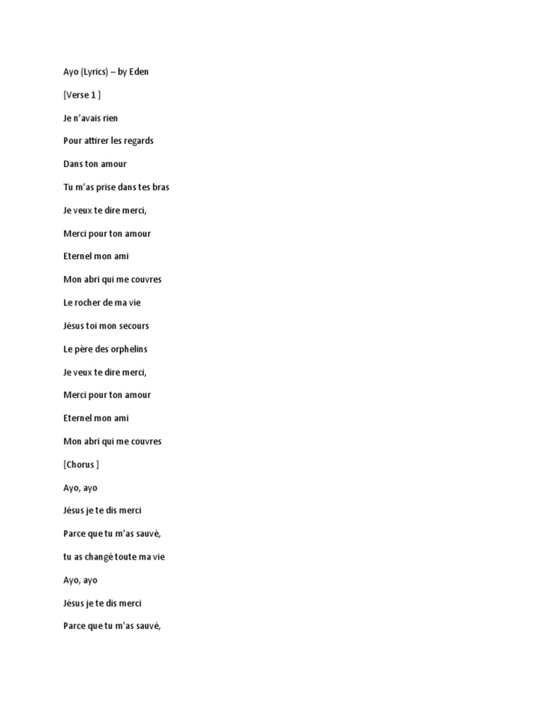 Ayo Lyrics Pdf