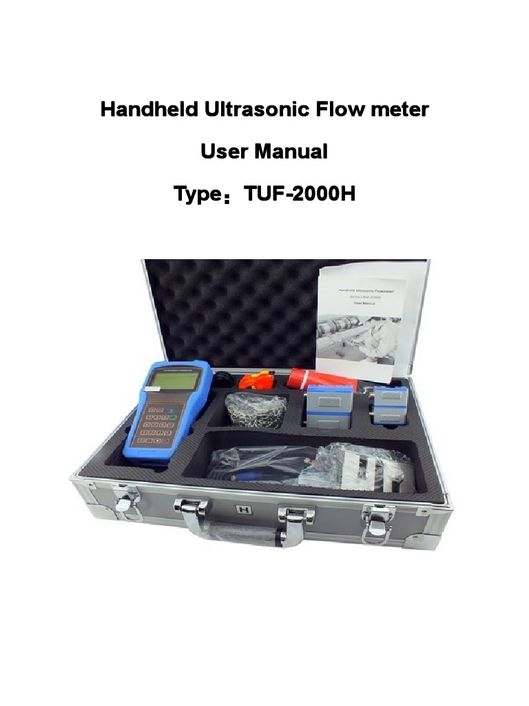TUF-2000H User Manual | PDF | Flow Measurement | Rechargeable Battery