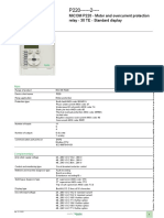 Product Data Sheet: Micom P220 - Motor and Overcurrent Protection Relay - 30 Te - Standard Display