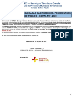 Homologação Das Inscrições Pós Recurso - CP01 - 2020