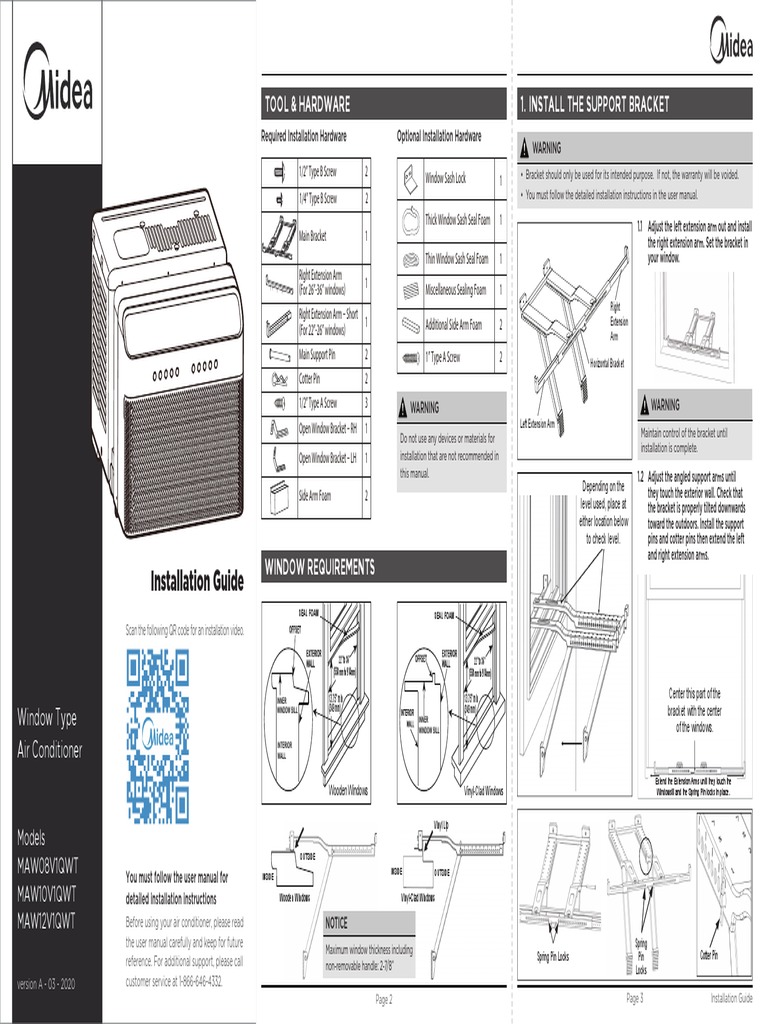 Midea U AC Installation Guide | Download Free PDF | Window | Equipment