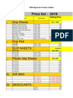 Price List - 2018: Grip Sheets