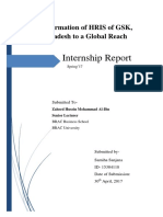 Internship Report: Transformation of HRIS of GSK, Bangladesh To A Global Reach