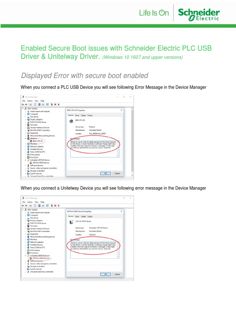 Secure Boot Issues with Unitelway Driver | PDF | Booting | Bios