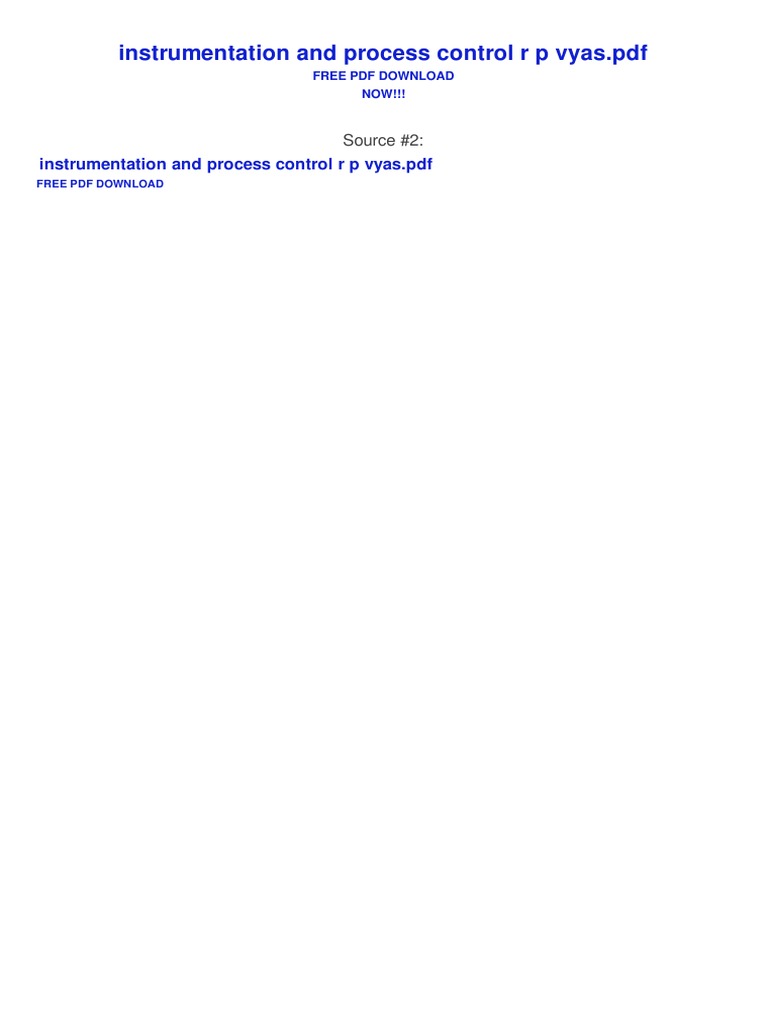 Instrumentation and Process Control R P Vyas PDF | PDF | Information ...
