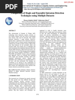 Comparison of Single and Ensemble Intrusion Detection Techniques Using Multiple Datasets