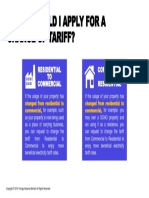 When Should I Apply For A Change of Tariff?: Residential TO Commercial Commercial TO Residential