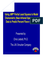 Using JMP® Partial Least Squares To Model Chemometric (NIR) Data To Predict Percent Flavor On Coffee (Liebold)