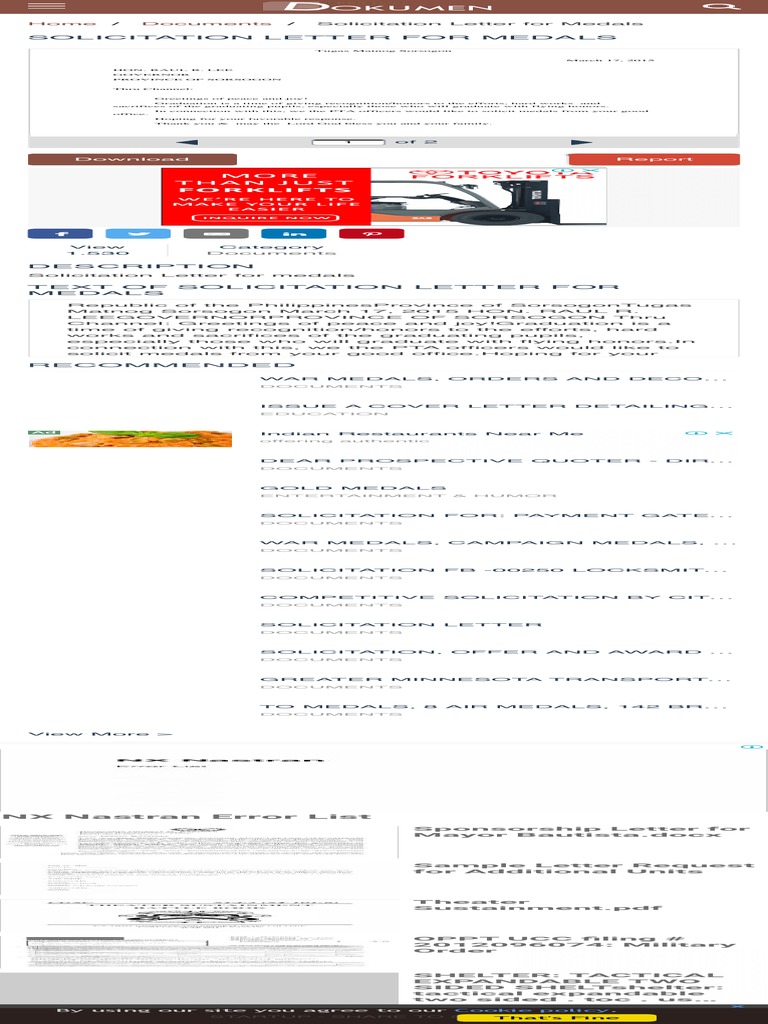 Solicitation Letter For Medals | PDF