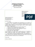 Example of Application Letter