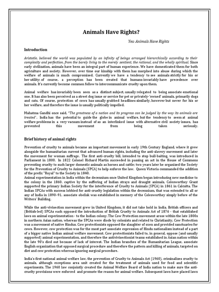Animals Have Rights | Download Free PDF | Cruelty To Animals | Animal ...