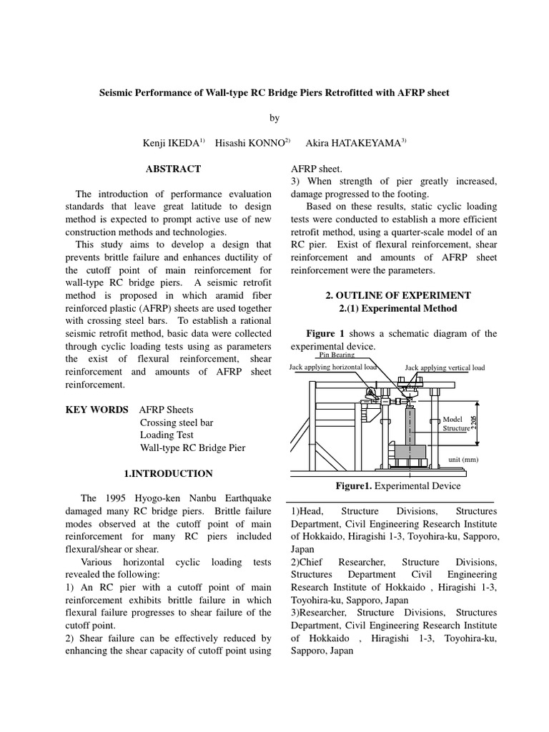 Seismic Performance of Wall-Type RC Bridge Piers Retrofitted With AFRP ...