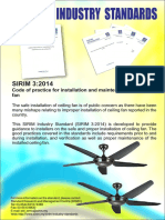 SIRIM 3:2014: Code of Practice For Installation and Maintenance of Ceiling Fan