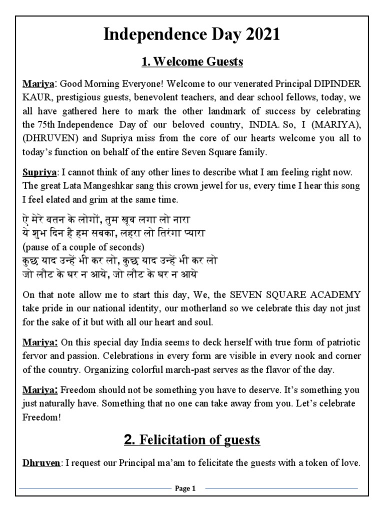 Independence Day 2021 PDF