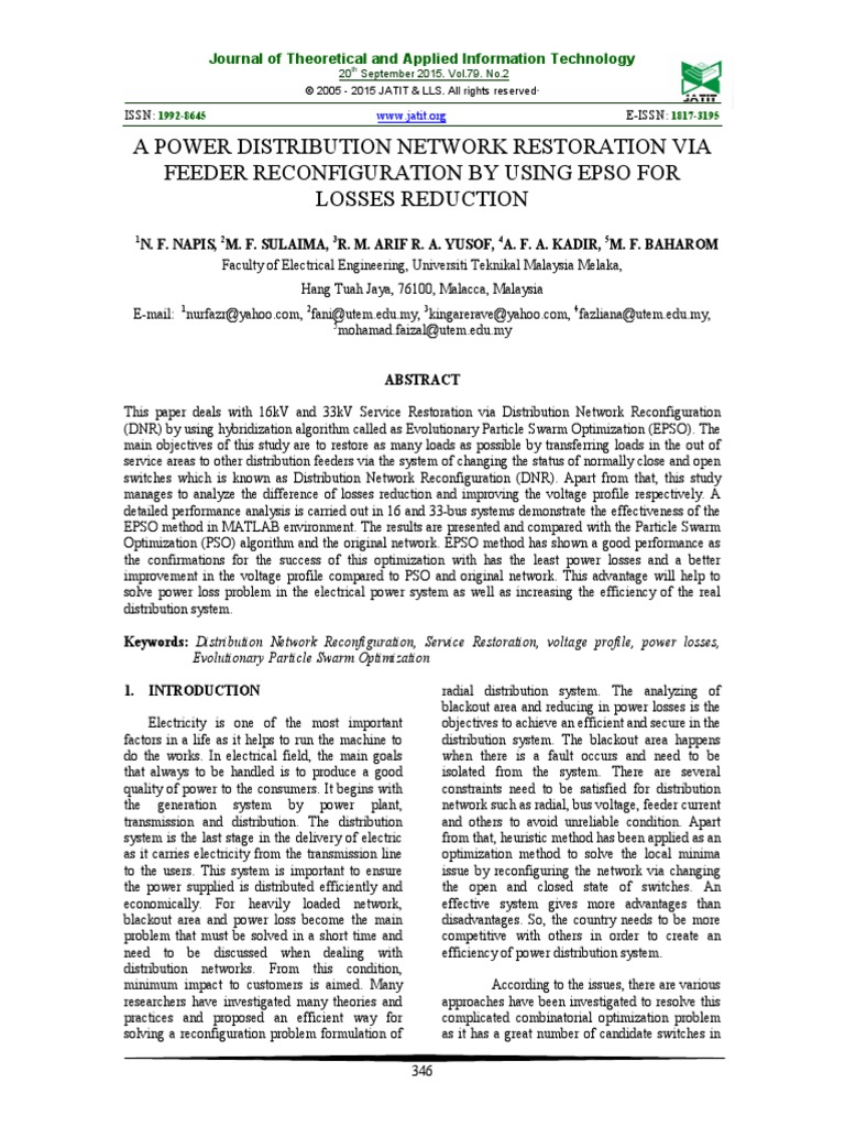 A Power Distribution Network Restoration Via Feeder Reconfiguration by