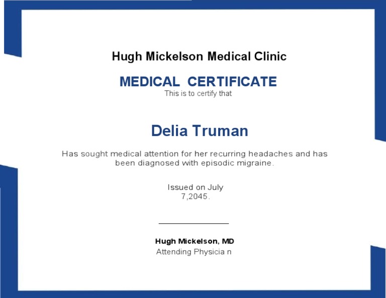 Free Medical Certificate Template | PDF | Self-Improvement | Science ...