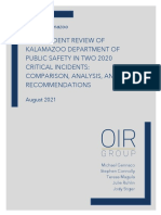 INDEPENDENT REVIEW OF  KALAMAZOO DEPARTMENT OF  PUBLIC SAFETY IN TWO 2020  CRITICAL INCIDENTS