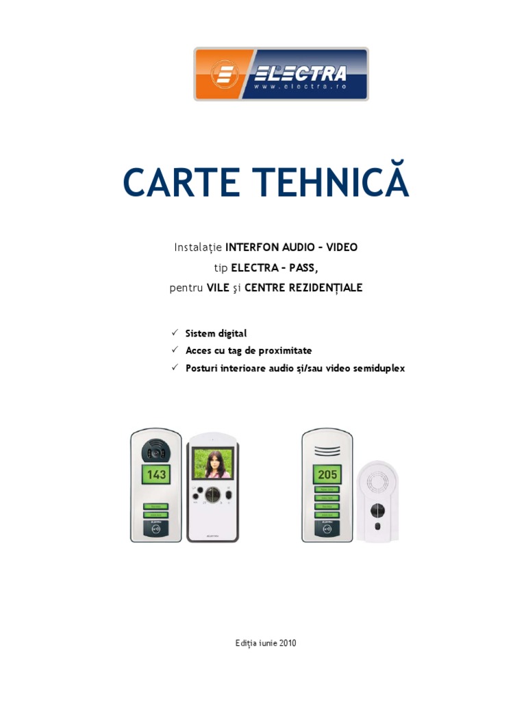 ELECTRA CARTE TEHNICA InstalatieVILA Digital PanouPES Nov2010 | PDF
