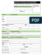 Job Application Form: Pak University of Engineering & Emerging Technologies (PUEET) (