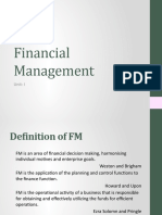 Financial Management: Unit: I