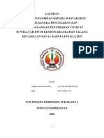 Pencegahan dan Pengendalian Covid-19 di RW 08 Kendon, Talang, Bayat Klaten