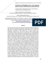 Correlation Between Leadership Style and Athlete Motivation Among Males and Females Adolescents