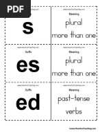 S Es Ed: Plural More Than One Plural More Than One Past-Tense Verbs