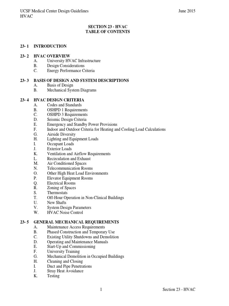 UCSF HVAC Design Guidelines Overview | PDF | Duct (Flow) | Ventilation ...