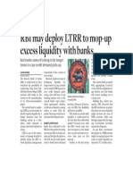 RBI May Deploy LTRR To Mop-Up Liqudity With Banks