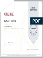Customer Analytics Course Certificate
